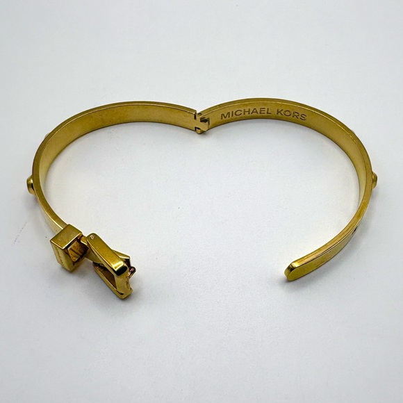 Michael Kors Yellow Gold Astor Stud Buckle Bangle Bracelet - Picture 7 of 7
